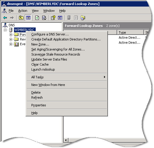 Windows 2003 DNS Properties